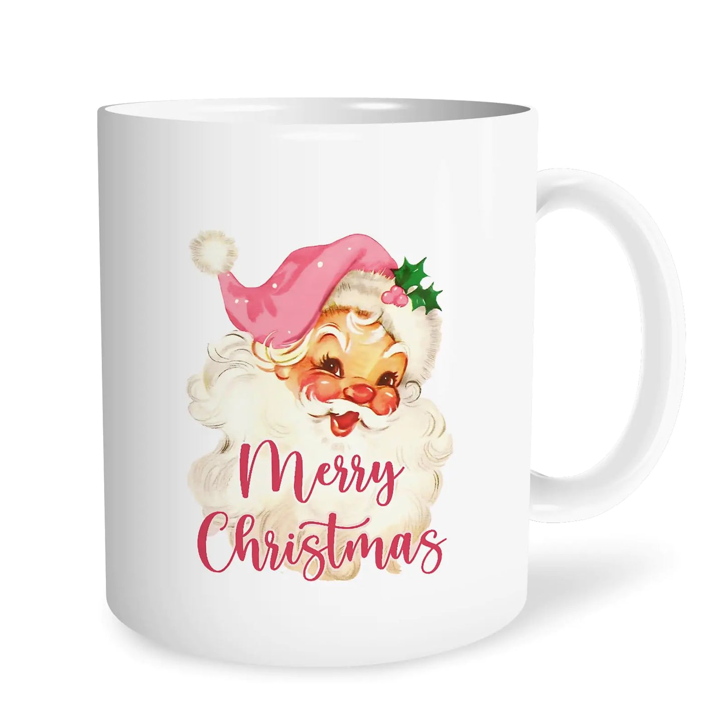 Chic Pink Santa Ceramic Mug 11 Oz