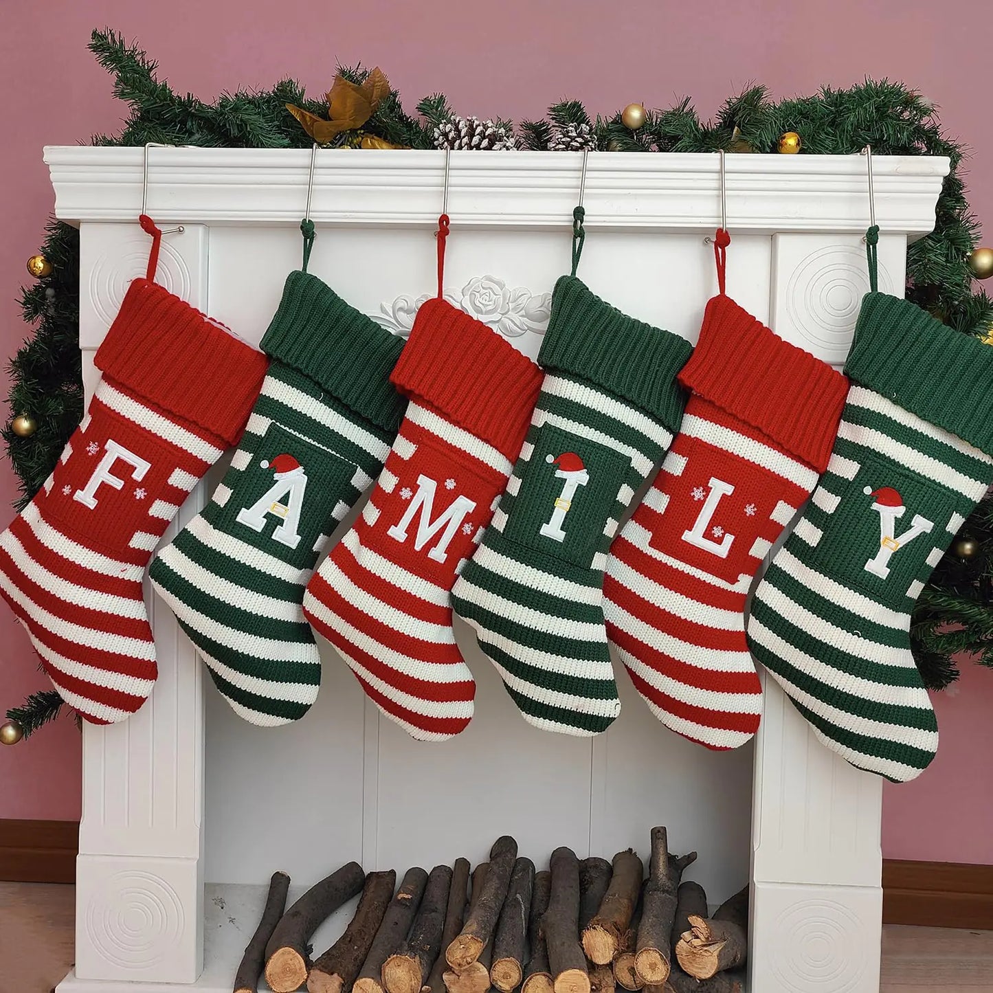 Knit Monogram Letter Christmas Stockings