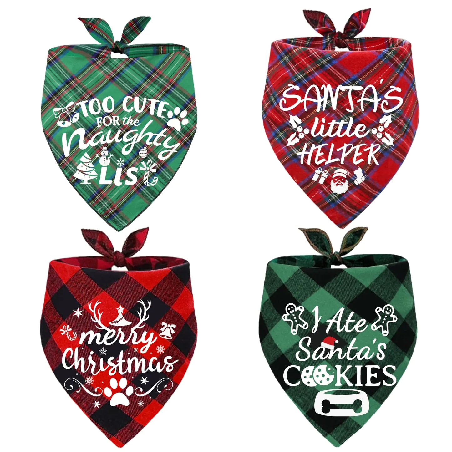 Christmas Cheer Dog Bandanas 4-Pack